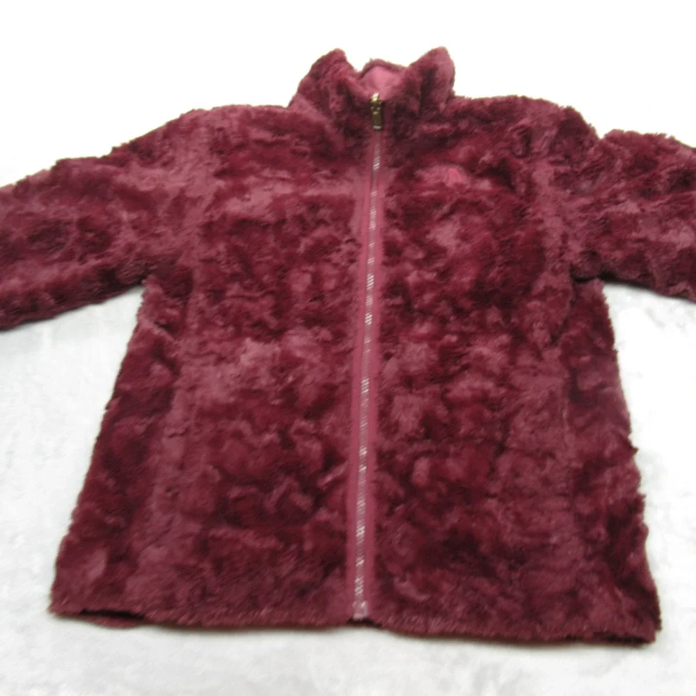 The North Face Jacket Girl Large Maroon Reversible Mossbud Insulated Puffer READ